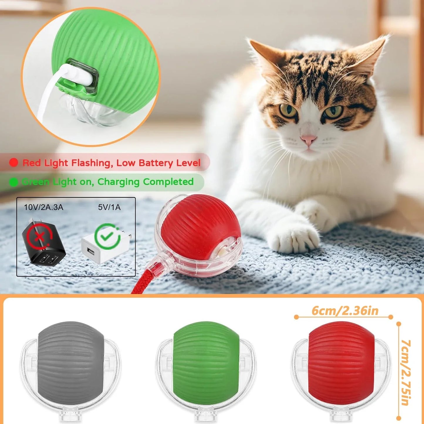 HuntBot Ball | Automatic Rolling Interactive Toy for Dogs & Cats